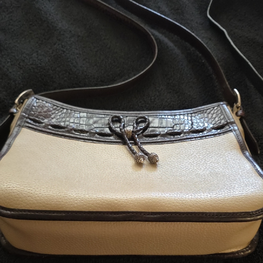 Elegant Cream and Brown Women's Bag